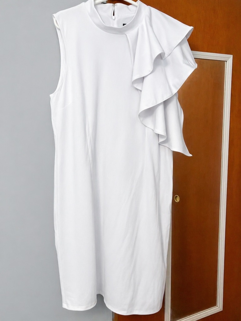 White Ruffled Sleeve Dress - Brand: